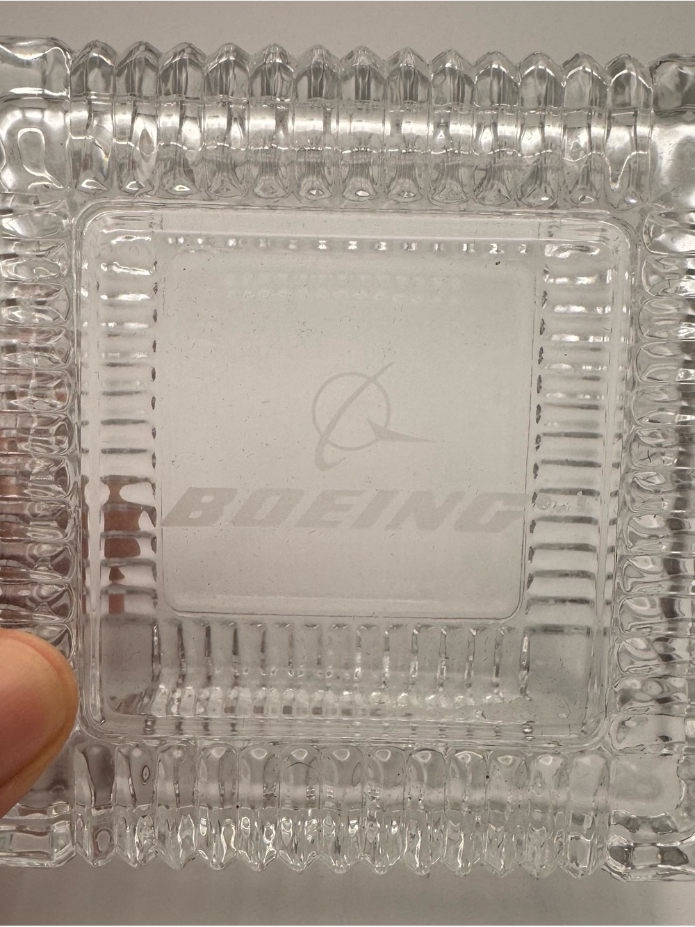 Boeing Clear Glass Square Dish